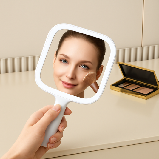 miroir a maquillage lumineux blanc carre